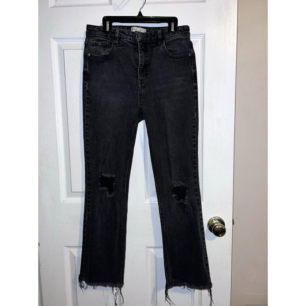 HARPER Heritage Womens Stretch Black Denim High Rise Straight Jeans Sz 28